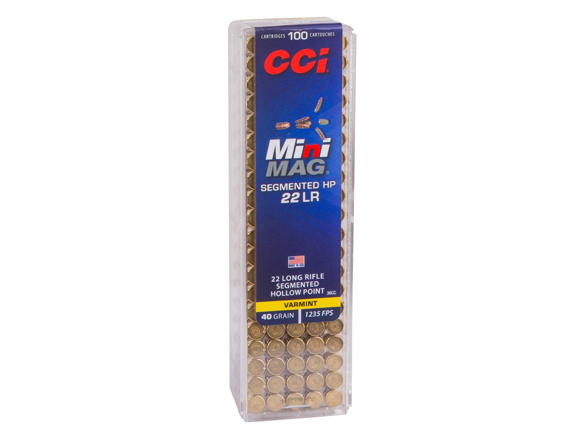 CCI .22 LR Mini-Mag Segmented HP, 40gr, 100ct