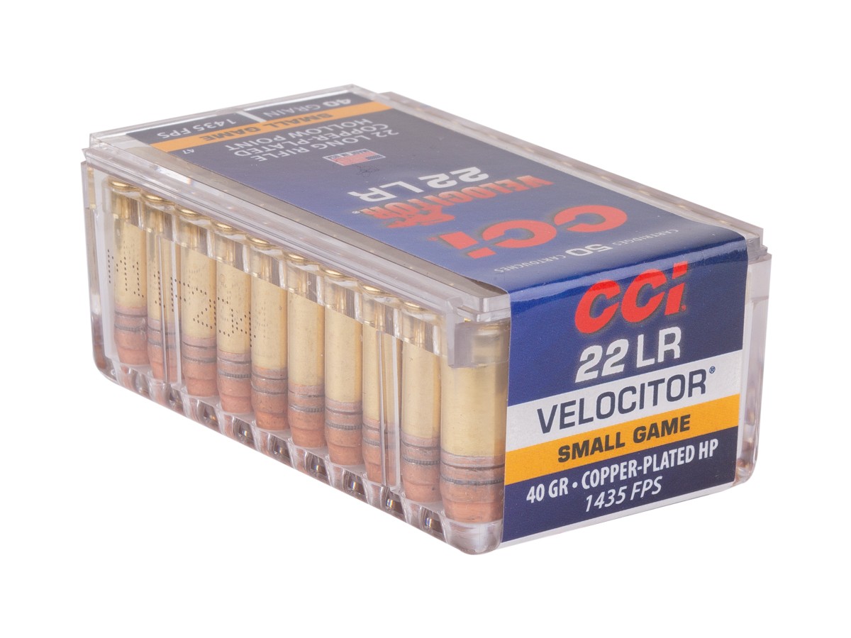 CCI .22 LR Velocitor Copper Plated HP, 40gr, 50ct