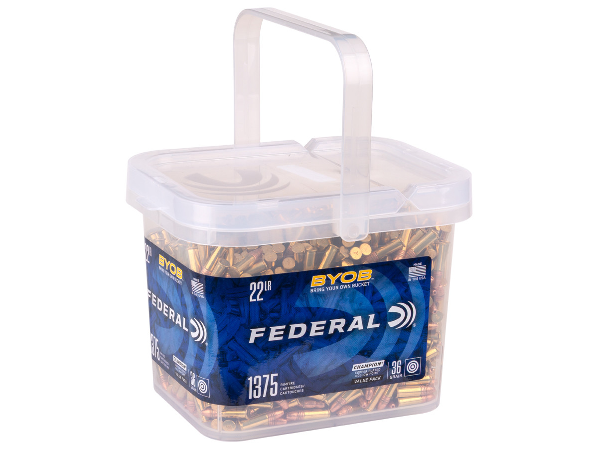 Federal .22 LR BYOB Copper Plated HP, 36gr, 1,375ct