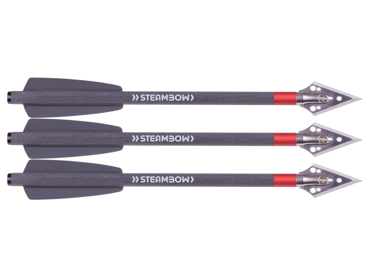 Steambow AR-Series Light Carbon Hunting Arrows, 3 Pack