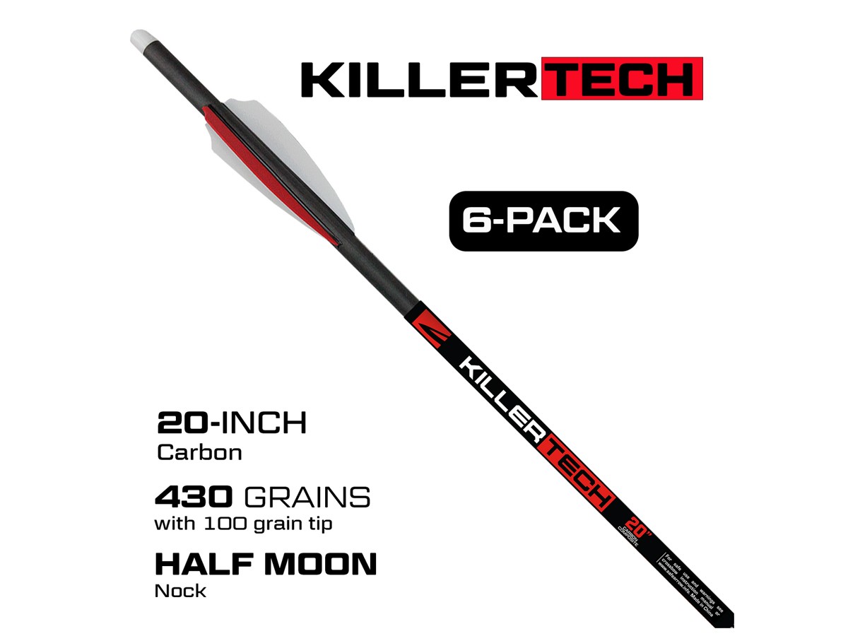 Killer Instinct KillerTech 20" Crossbow Bolts, 6 Pack