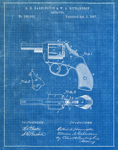Police Revolver 1887 Patent Art Print