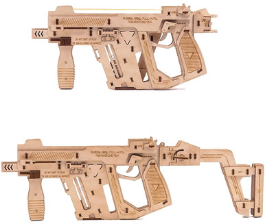 DIY 3D Puzzle - Rubber Band Sub-machine gun Puzzle