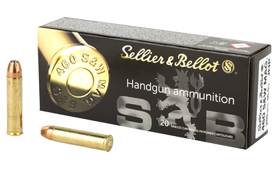 Sellier & Bellot, Pistol, 460 S&W, 255 Grain, Jacketed Hollow Point, 20 Round Box