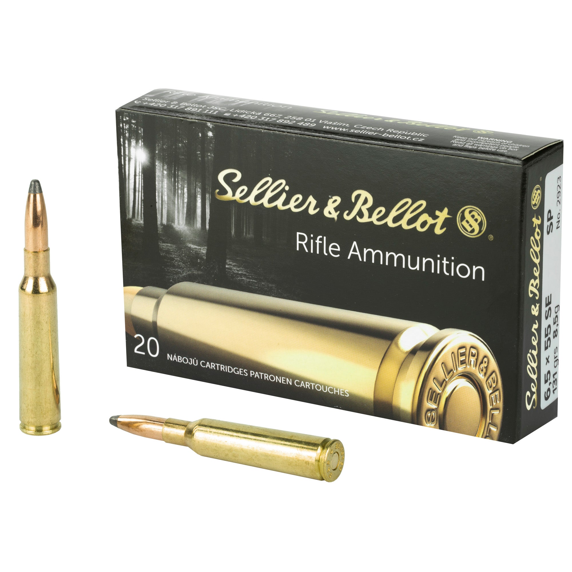 Sellier & Bellot 6.5x55mm Swedish 131gr SP Ammo 2602 FPS