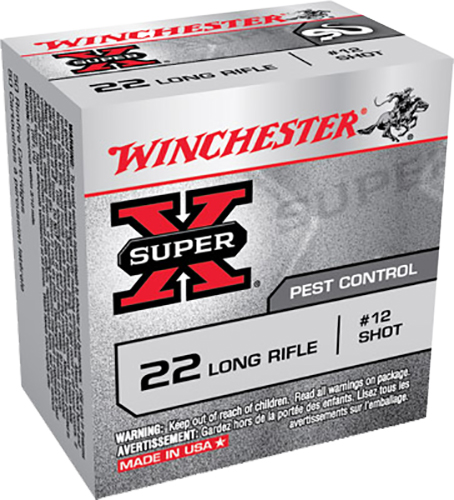 Winchester Super-X Rimfire Ammunition X22LRS, 22 Long Rifle, #12 Shot Shotshell, 50 Rd/bx