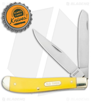 Old Timer Gunstock Trapper Knife 3.875" - Yellow