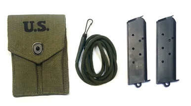 Set of Two 1911 WWI Style Magazines w/ Lanyard and Pouch