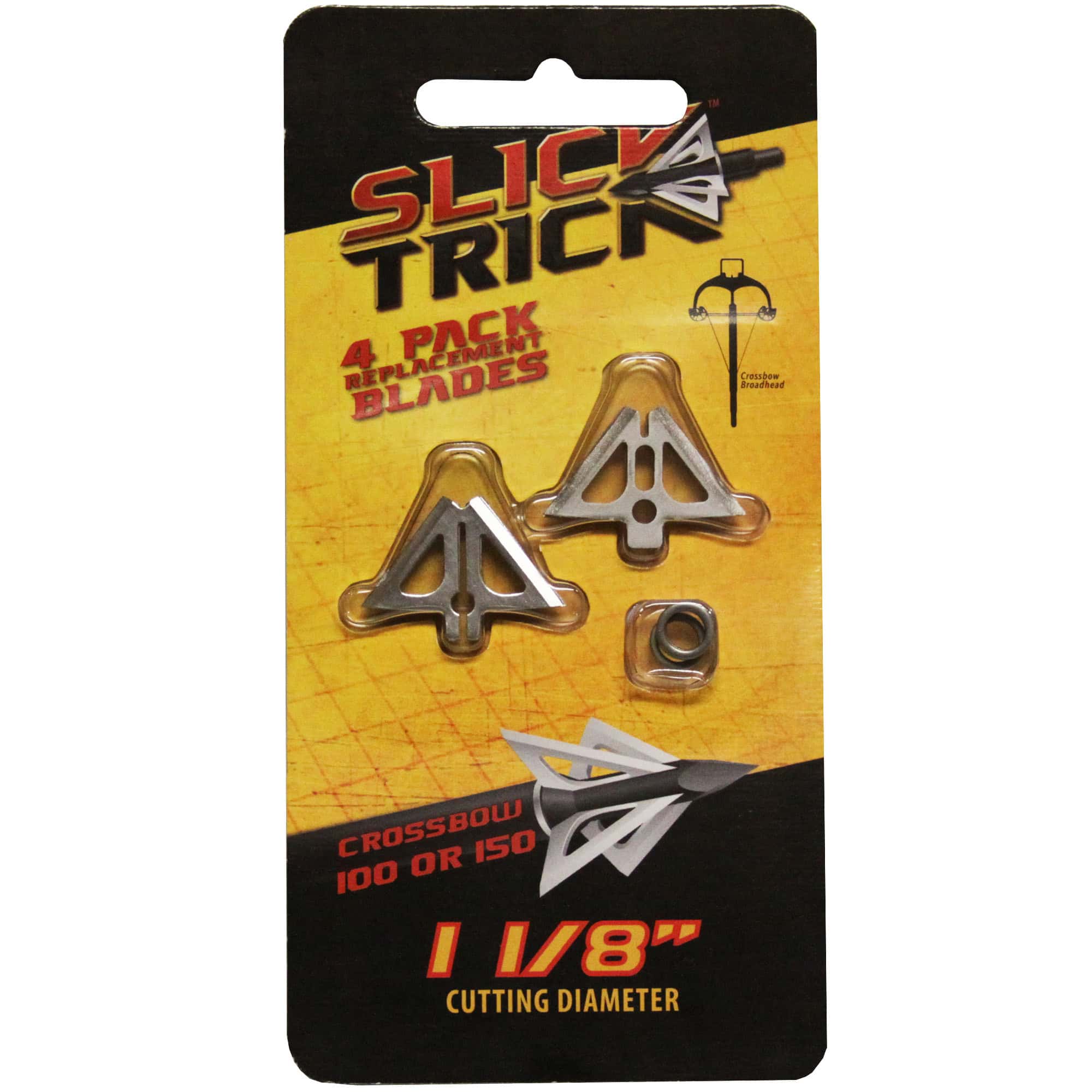 Slick Trick Broadhead XBow Trick 1 1/8″ Replacement Crossbow Blades 100/125/150 Grain 4 Pack 15STXBXBL