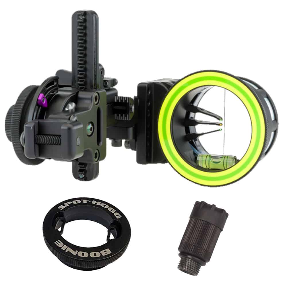 Spot Hogg Boonie Picatinny Mount Sight 3-Pin, .010, LH w/Sight Light & Wheel