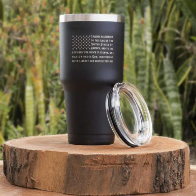 Stainless Steel Travel Tumbler Mug - 2nd Amendment American Flag