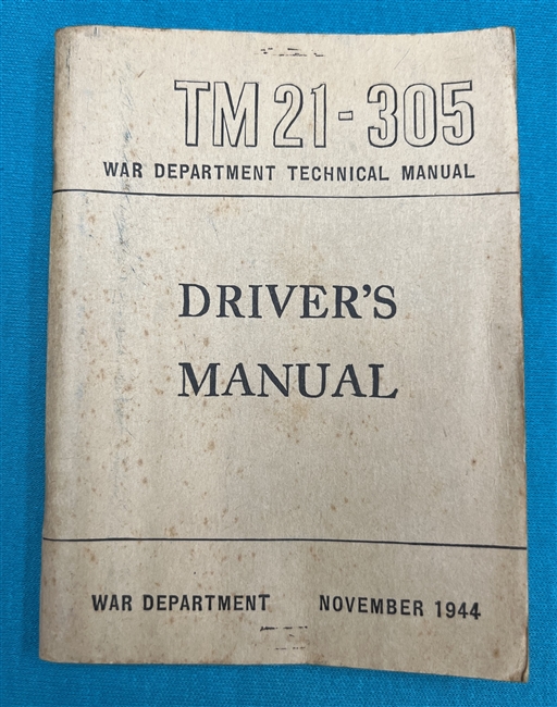 TM21-305 Driver's Manual Technical Manual 1944