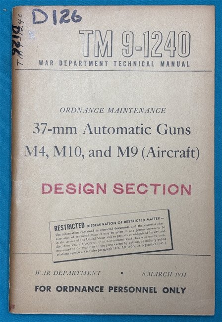 TM 9-124037mm Automatic Gun M4Technical Manual 1944