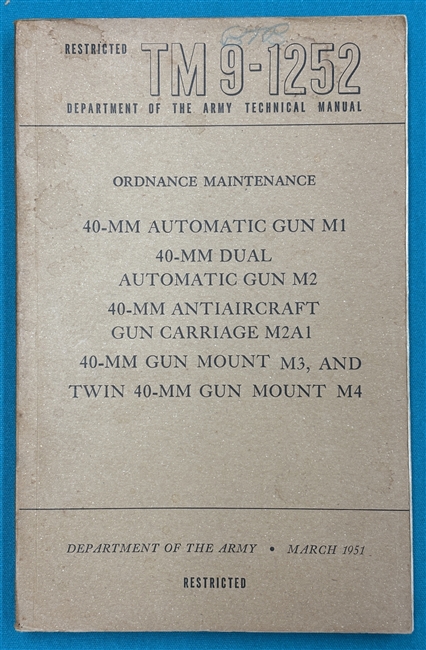 TM 9-125240mm Automatic Gun M1 & M2 Technical Manual 1951