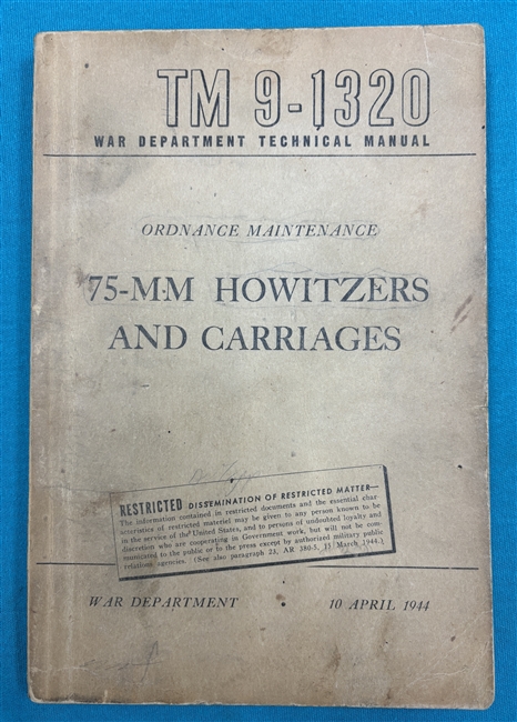 TM 9-132075mm Howitzers&Carriages Pack Howitzer Technical Manual