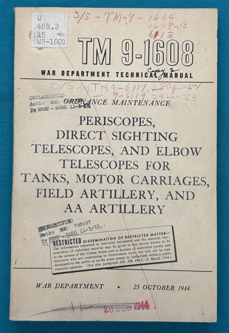 TM 9-1608 Periscopes & Telescopes Technical Manual 1944