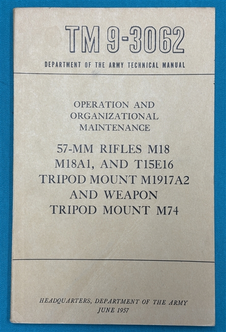TM 9-306257mm Recoiless Rifle M18Technical Manual 1957
