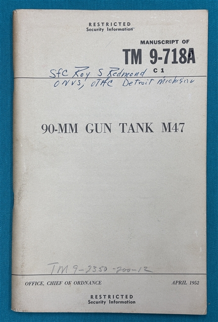 TM 9-718AM47 Tank Change 1Technical Manual 1952