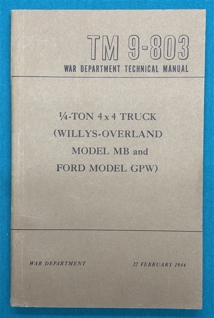 TM 9-8031/4-TonTruck MB & GPW Technical Manual 1944