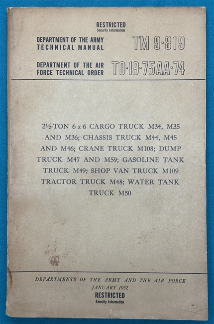 TM 9-819-19522-1/2 Ton Truck M35 Technical Manual