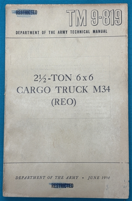 TM 9-8192-1/2 Ton Truck M34 Technical Manual1950