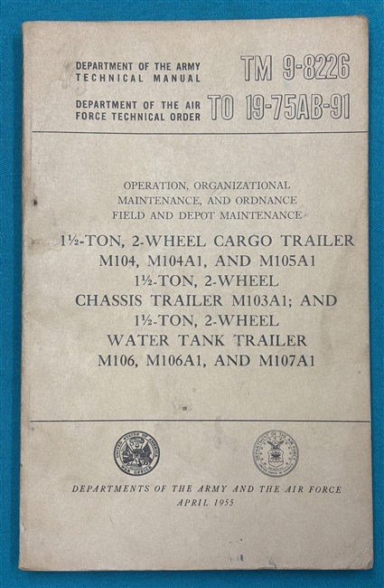 TM 9-8226 Trailer Cargo M105 Technical Manual