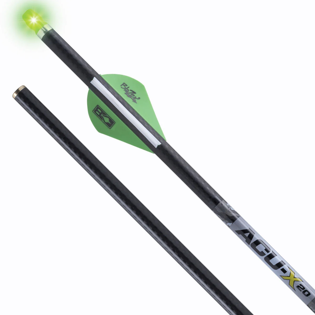TenPoint Bolts ACU-X 20 Lighted Premium Carbon Arrows for Rail-Less Forward Draw Crossbows 3pk Green HEA-799.3