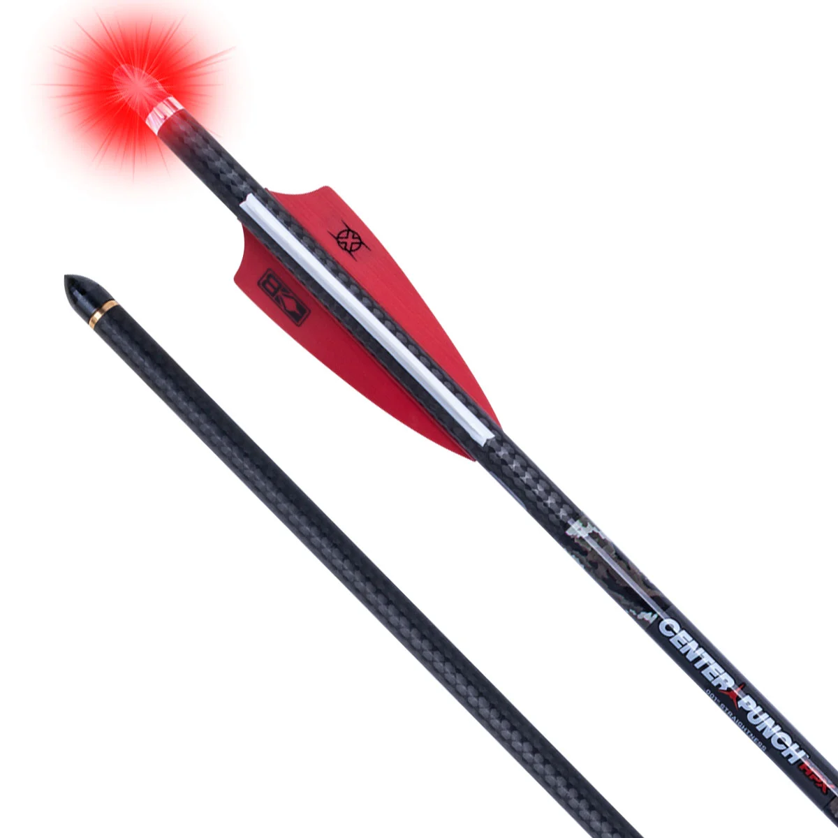 TenPoint Crossbows Bolts CenterPunch Lighted Red Alpha-Blaze HPX Carbon Arrows 20″ 3 Pack HEA-779.3