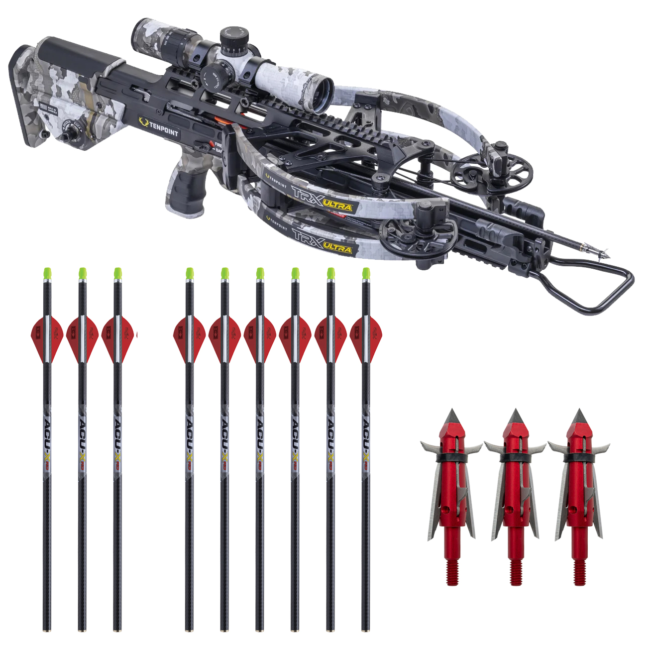 TenPoint TRX Ultra, ACUslide MAXX, EVO-X Elite Camo Scope CB26001-7899 *Ships Assembled* w/Bonus 3pk Broadheads & 6pk Arrows