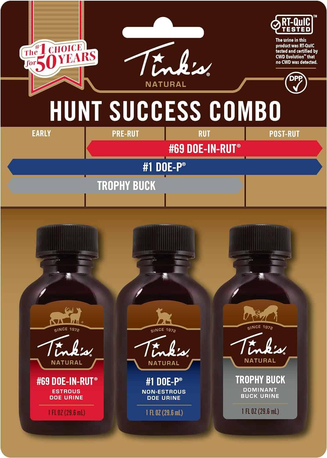Tink’s Scents Hunt Success Combo #69 Doe-In-Rut Doe Estrous #1 Doe-P Trophy Buck W6000