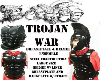 Trojan Breast Plate Set and Helmet with Crop Ensemble