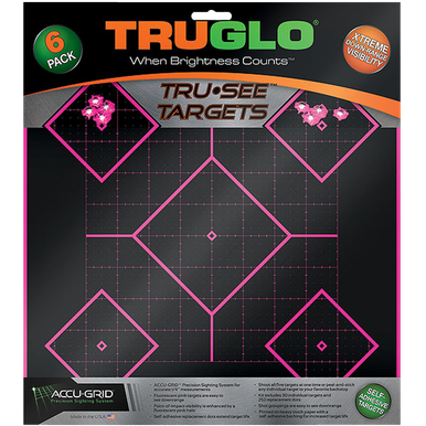 TruGlo Tru-See Self-Adhesive Universal Heavy Paper - Black/Pink 5-Diamond, 6 Pack