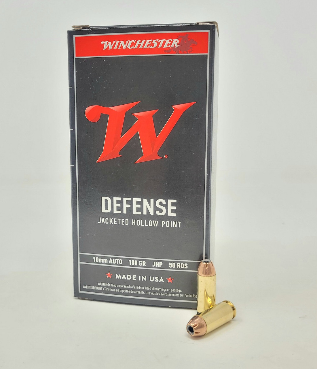 Winchester 10mm Ammunition USA10JHP 180 Grain Defense Jacketed Hollow Point 50 Rounds