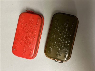 US GI WWII SET OF 2 CARLISLE IN METAL TIN 1 OD AND ONE RED.