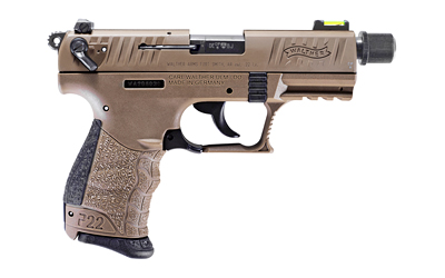 Walther, P22Q, Double Action/Single Action, Semi-automatic, Polymer Frame Pistol, Compact, 22LR, 3.42″ Threaded Barrel