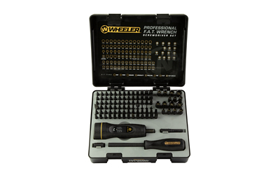 Wheeler, FAT Wrench Driver Set, Includes FAT Wrench, Bit Driver, 98 Bits and Case