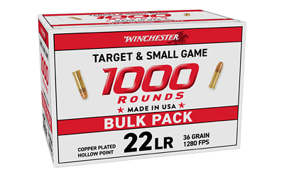 Winchester Ammunition, USA WHITE BOX, 22 LR, 36 Grain, Hollow Point, 1000 Round Box