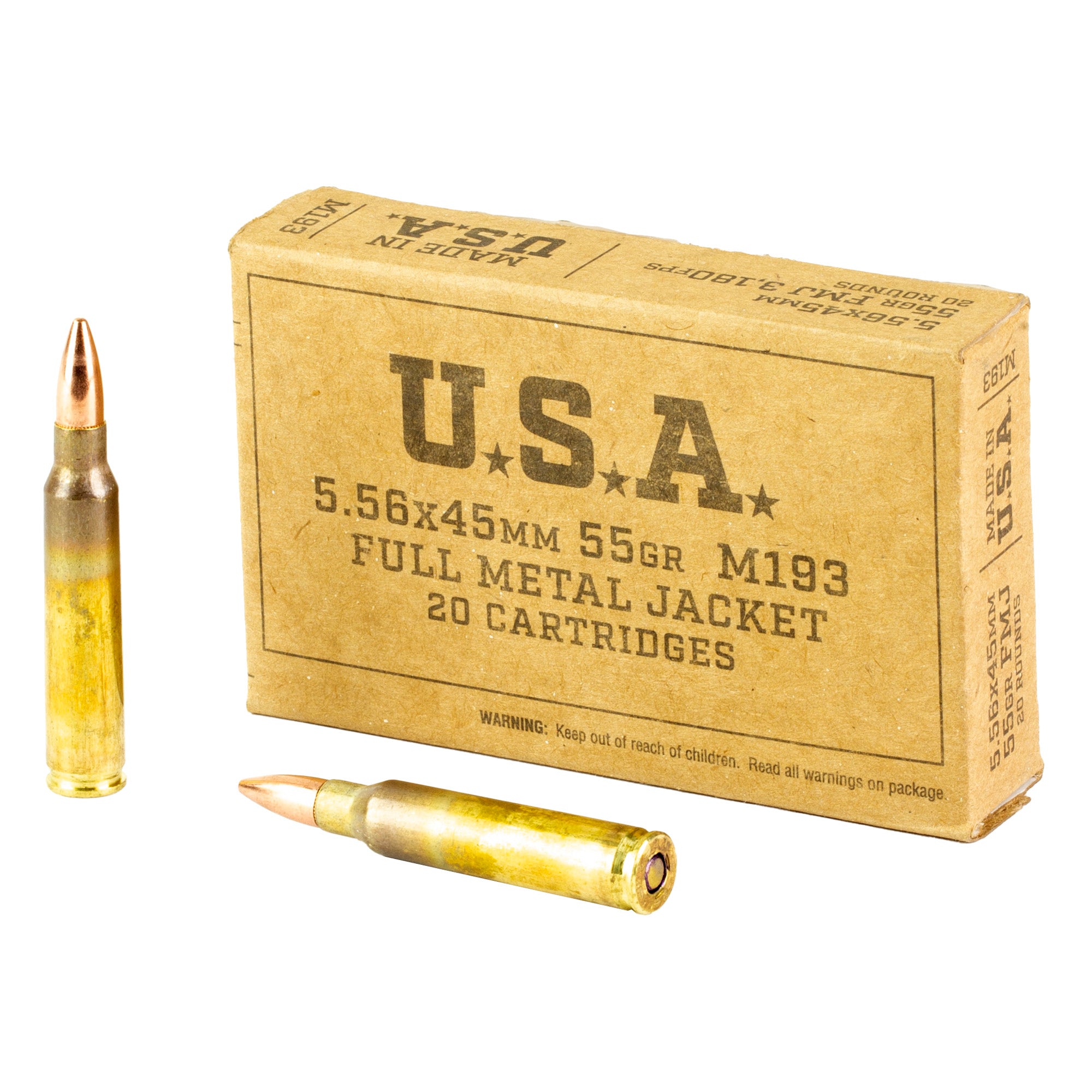 Winchester (Lake City) 5.56x45 55gr M193 Ammo 3180 FPS