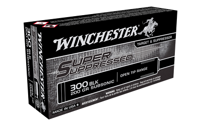 Winchester Ammunition, Super Suppressed, 300 Blackout, 200 Grain, Open Tip, 20 Round Box