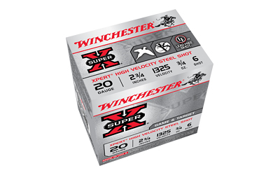 Winchester Ammunition, Xpert, 20 Gauge, 2.75″, #6, 3/4 oz., Steel Shot, Lead Free, 25 Round Box, California Certified Nonlead Ammunition