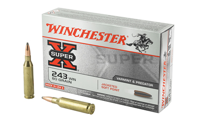 Winchester Ammunition, Super-X, 243WIN, 80 Grain, Jacketed Soft Point, 20 Round Box