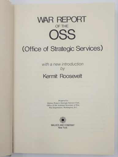 War Report of the O.S.S.