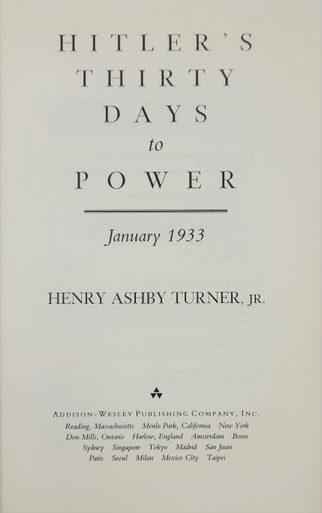 Hitler's Thirty Days to Power: January 1933