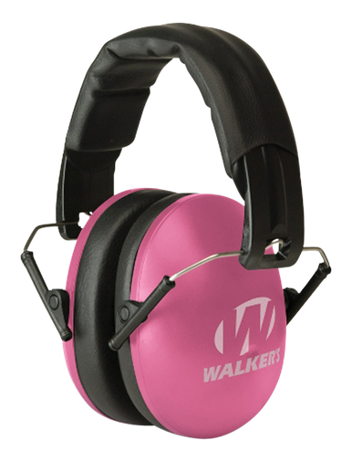Walker's Folding Earmuff - 27 dB - Over the Head - Pink/Black