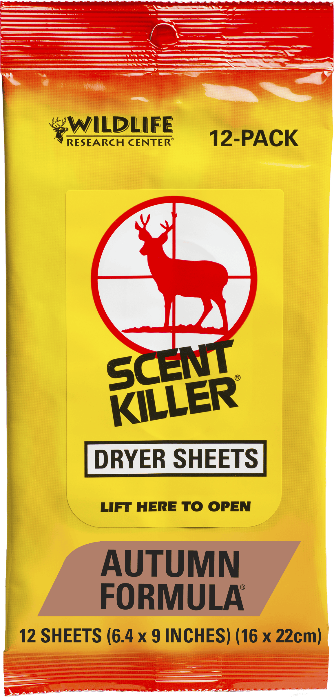 Wildlife Research Center Scent Killer Dryer Sheets 12 Count 6.4″x9″ Autumn Formula 580