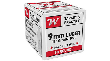 Winchester USA 9mm Luger 115 Grain FMJ - 50 Rounds