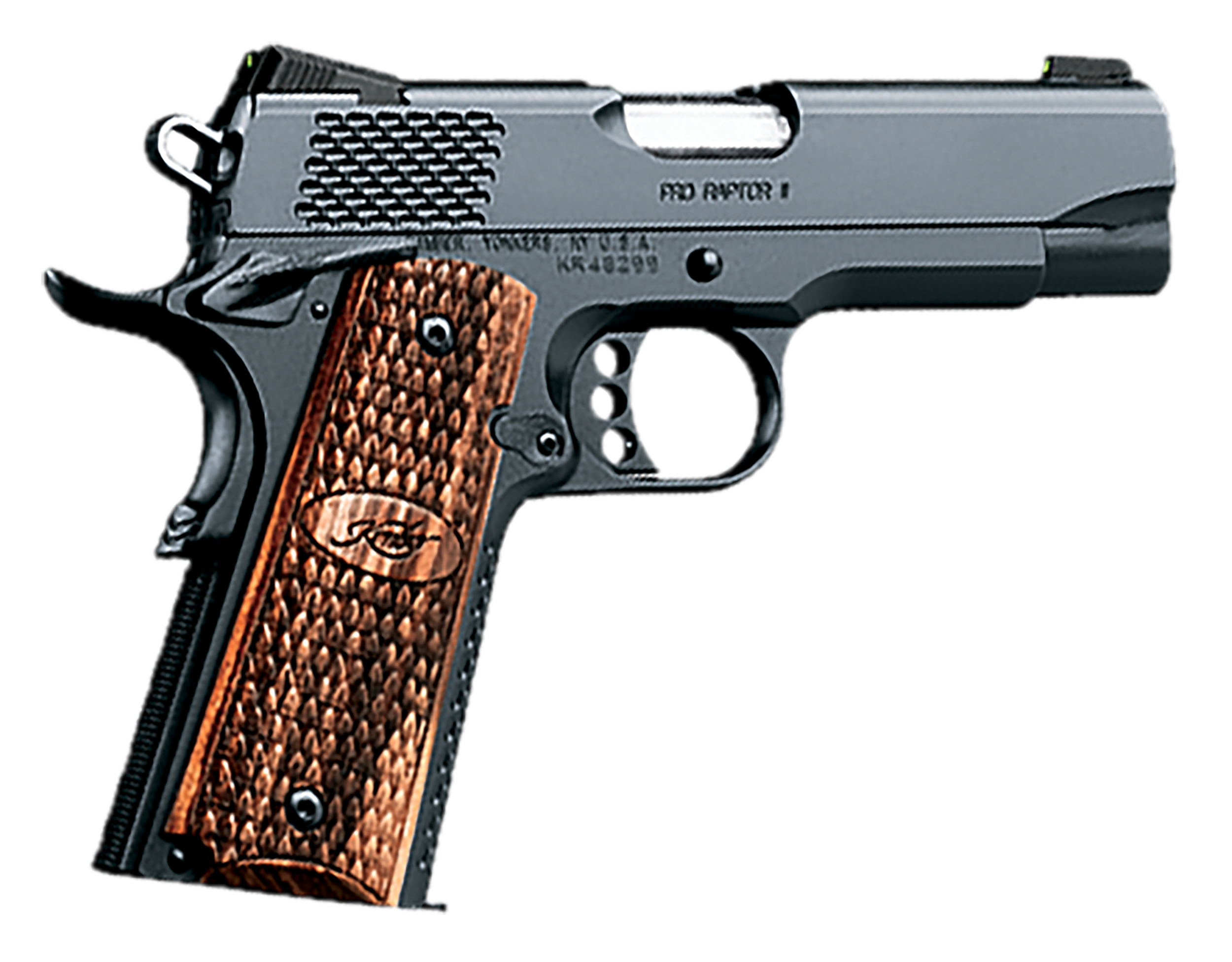Kimber 3200118 Pro Raptor II Pistol - .45 ACP, 4 in Barrel, Amb. Safety, Matte Black Oxide Frame/Slide, 8 Rd