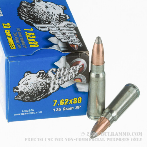 500Rounds of 7.62x39mm Ammo by Silver Bear - 125gr SP