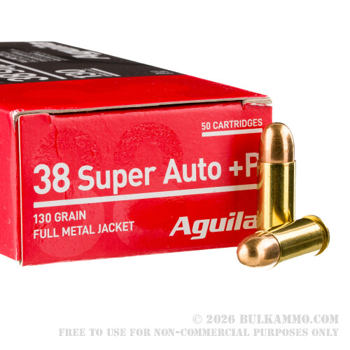 1000 Rounds of .38 Super Ammo by Aguila - 130gr FMJ