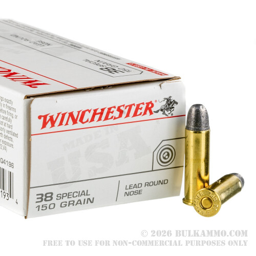50 Rounds of .38 Spl Ammo by Winchester - 150gr LRN